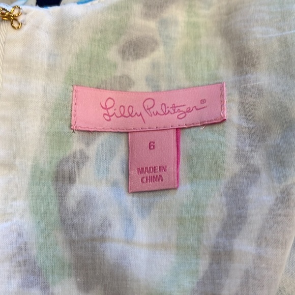 Lilly Pulitzer | Valli Shift Dress 100%‎ Cotton | Seashell Metallic | Size 6 - Picture 7 of 16